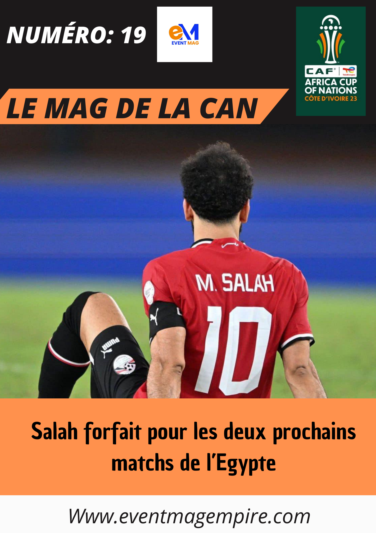 Salah forfait pour les deux prochains matchs de l’Egypte